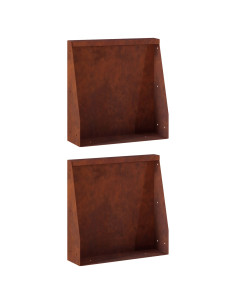 Muro di contenimento 2 pz 40 x 12 x 40 cm Acciaio Corten 2