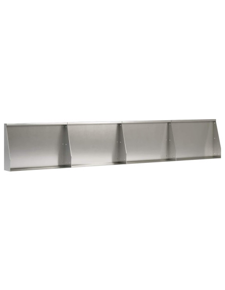 Muro di contenimento 4 pz 60 x 12 x 40 cm Acciaio Inox Argento