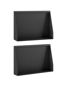 Muro di contenimento 2 pz 60 x 12 x 40 cm Acciaio Nero 2