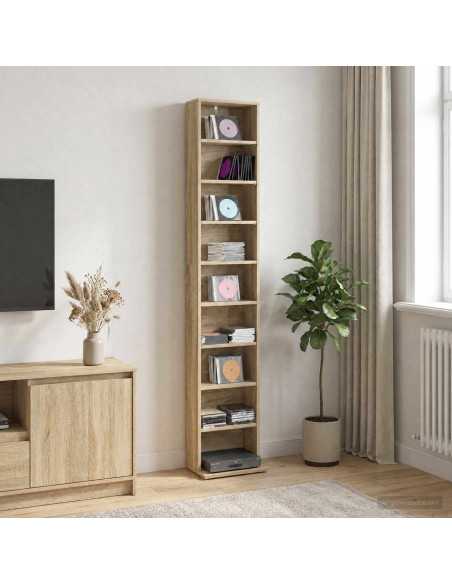 Mobile per CD Rovere Sonoma 33 x 23,5 x 175 cm