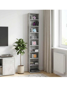Mobile per CD Grigio Cemento 33 x 23,5 x 175 cm