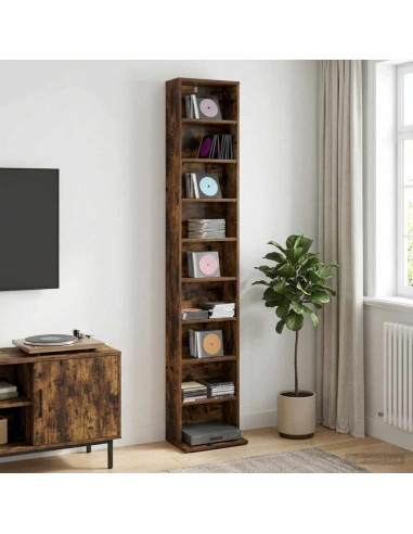 Mobile per CD Rovere Fumo 33 x 23,5 x 175 cm
