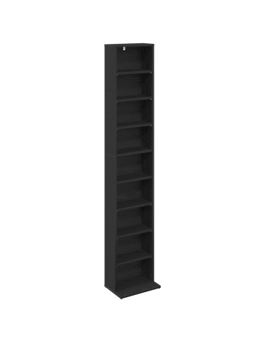 Mobile per CD Rovere Nero 33 x 23,5 x 175 cm