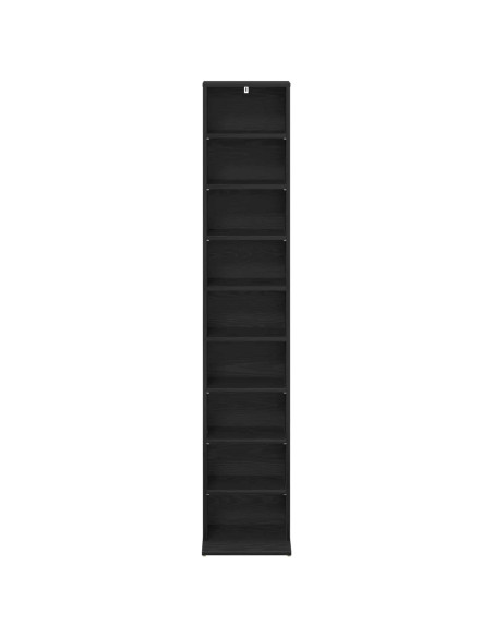 Mobile per CD Rovere Nero 33 x 23,5 x 175 cm