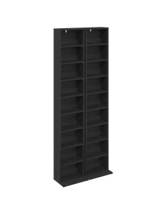 Mobile per CD 2 pz Rovere Nero 33 x 23,5 x 175 cm 2