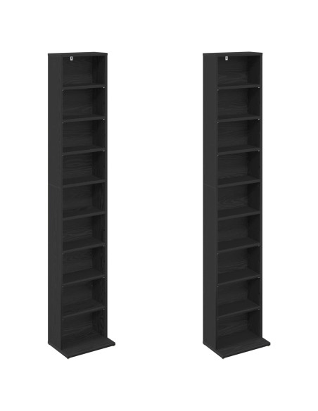 Mobile per CD 2 pz Rovere Nero 33 x 23,5 x 175 cm