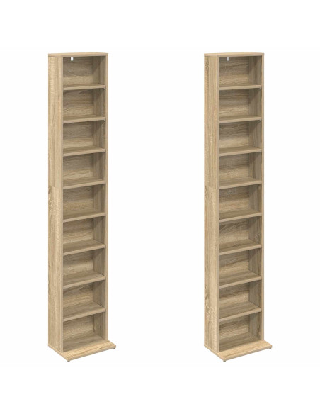 Mobile per CD 2 pz Rovere Sonoma 33 x 23,5 x 175 cm