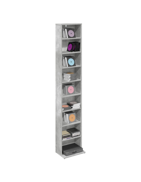 Mobile per CD Grigio Cemento 33 x 23,5 x 175 cm