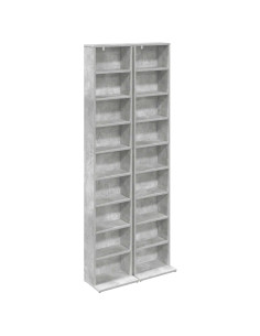 Mobile per CD 2 pz Grigio Cemento 33 x 23,5 x 175 cm 2