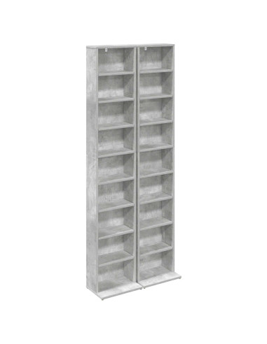 Mobile per CD 2 pz Grigio Cemento 33 x 23,5 x 175 cm