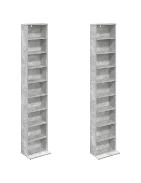 Mobile per CD 2 pz Grigio Cemento 33 x 23,5 x 175 cm