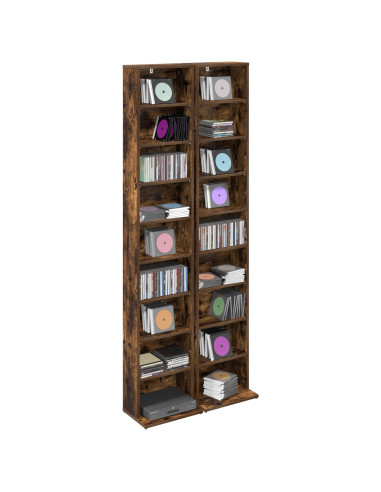 Mobile per CD 2 pz Rovere Fumo 33 x 23,5 x 175 cm
