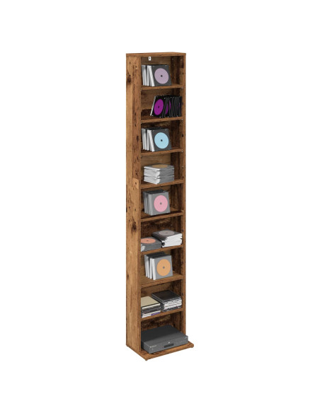 Mobile per CD Legno antico 33 x 23,5 x 175 cm