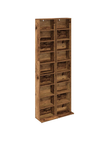 Mobile per CD 2 pz Legno antico 33 x 23,5 x 175 cm