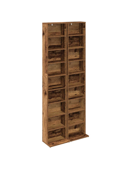 Mobile per CD 2 pz Legno antico 33 x 23,5 x 175 cm