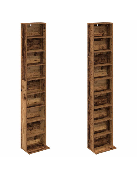 Mobile per CD 2 pz Legno antico 33 x 23,5 x 175 cm