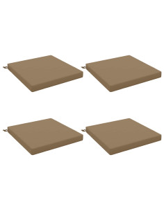 Cuscini per Sedia in 4 Pezzi SOEST 4 pz 100% Poliestere Tortora