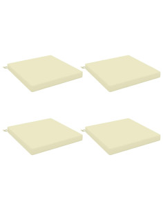 Cuscini per Sedia in 4 Pezzi SOEST 4 pz 100% Poliestere Crema
