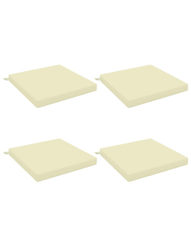 Cuscini per Sedia in 4 Pezzi SOEST 4 pz 100% Poliestere Crema