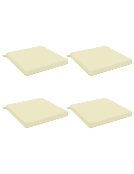 Cuscini per Sedia in 4 Pezzi SOEST 4 pz 100% Poliestere Crema