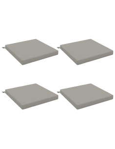Cuscini per Sedia in 4 Pezzi SOEST 4 pz 100% Poliestere Grigio