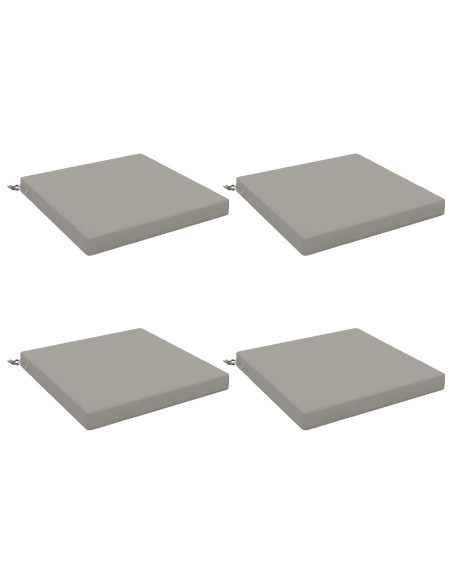 Cuscini per Sedia in 4 Pezzi SOEST 4 pz 100% Poliestere Grigio