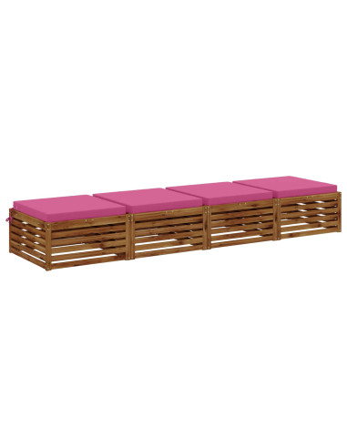Cuscini per Sedia in 4 Pezzi SOEST 4 pz 100% Poliestere Rosa