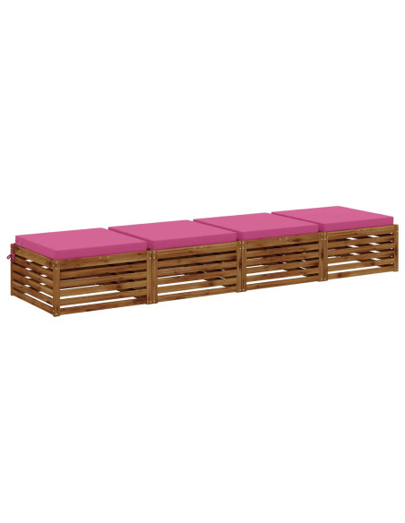 Cuscini per Sedia in 4 Pezzi SOEST 4 pz 100% Poliestere Rosa