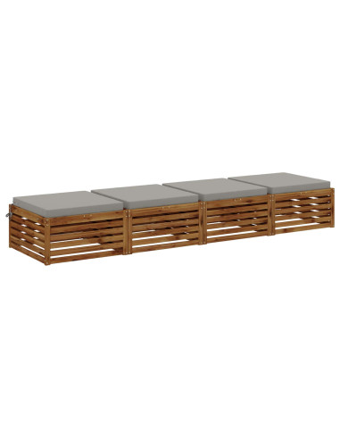 Cuscini per Sedia in 4 Pezzi SOEST 4 pz 100% Poliestere Grigio