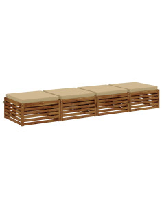 Cuscini per Sedia in 4 Pezzi SOEST 4 pz 100% Poliestere Beige 2