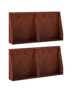 Muro di contenimento 4 pz 40 x 12 x 40 cm Acciaio Corten