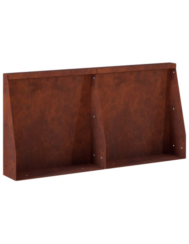 Muro di contenimento 2 pz 40 x 12 x 50 cm Acciaio Corten