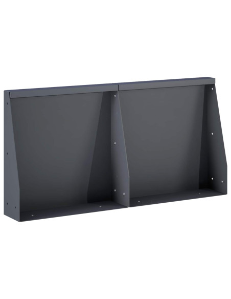 Muro di contenimento 2 pz 40 x 12 x 40 cm Acciaio Antracite