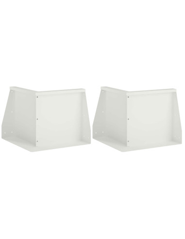Muro di contenimento 2 pz 50 x 50 x 40 cm Acciaio Bianco