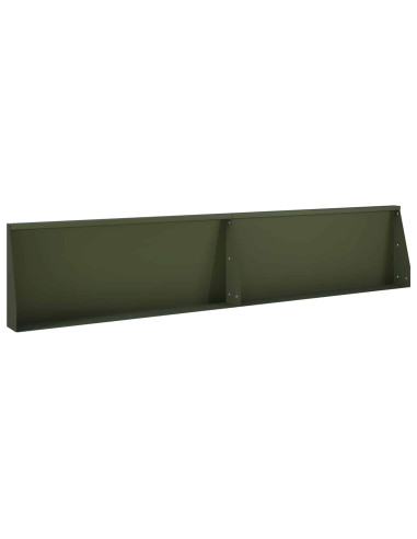 Muro di contenimento 2 pz 100 x 12 x 30 cm Acciaio Verde Oliva