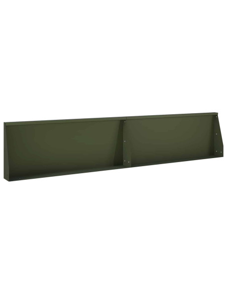 Muro di contenimento 2 pz 100 x 12 x 30 cm Acciaio Verde Oliva
