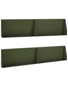 Muro di contenimento 4 pz 100 x 12 x 30 cm Acciaio Verde Oliva