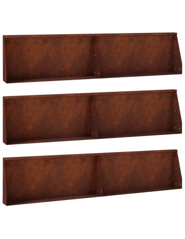 Muro di contenimento 6 pz 100 x 12 x 30 cm Acciaio Corten