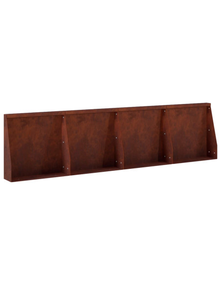 Muro di contenimento 4 pz 40 x 12 x 40 cm Acciaio Corten