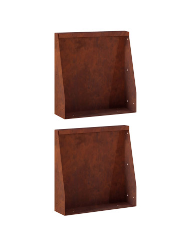 Muro di contenimento 2 pz 40 x 12 x 50 cm Acciaio Corten