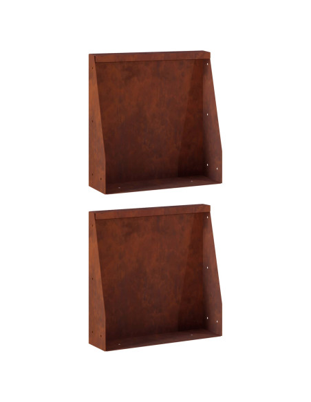 Muro di contenimento 2 pz 40 x 12 x 50 cm Acciaio Corten