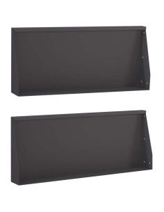 Muro di contenimento 2 pz 100 x 12 x 40 cm Acciaio Nero 2
