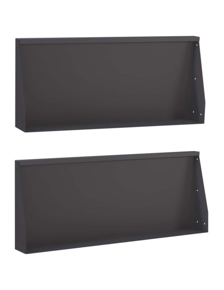 Muro di contenimento 2 pz 100 x 12 x 40 cm Acciaio Nero
