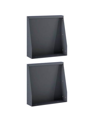 Muro di contenimento 2 pz 40 x 12 x 40 cm Acciaio Antracite