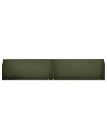Muro di contenimento 2 pz 100 x 12 x 30 cm Acciaio Verde Oliva
