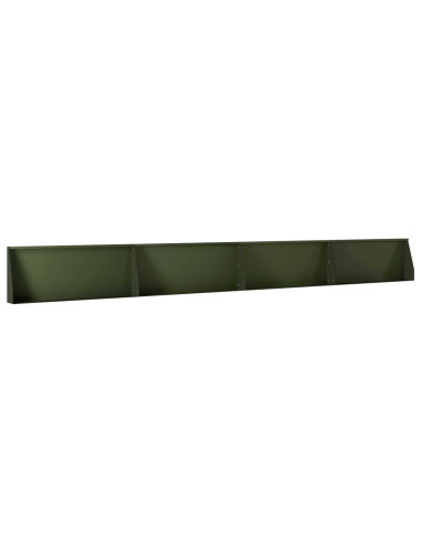 Muro di contenimento 4 pz 100 x 12 x 30 cm Acciaio Verde Oliva