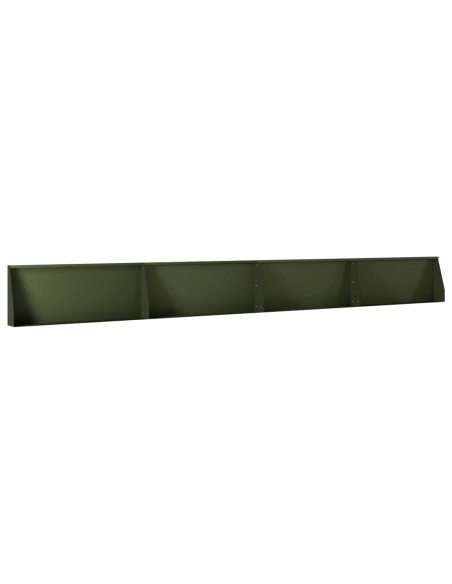 Muro di contenimento 4 pz 100 x 12 x 30 cm Acciaio Verde Oliva