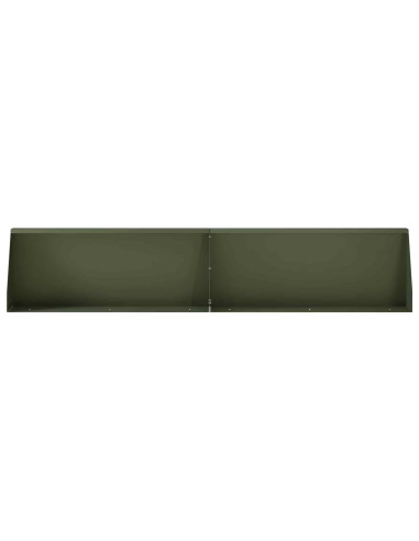 Muro di contenimento 4 pz 100 x 12 x 30 cm Acciaio Verde Oliva
