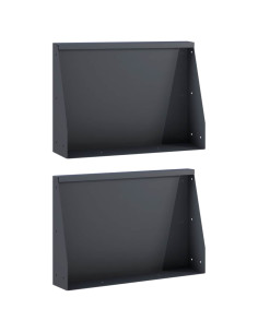 Muro di contenimento 2 pz 60 x 12 x 30 cm Acciaio Antracite 2