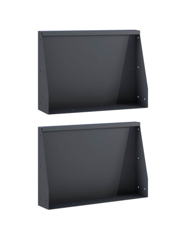 Muro di contenimento 2 pz 60 x 12 x 30 cm Acciaio Antracite